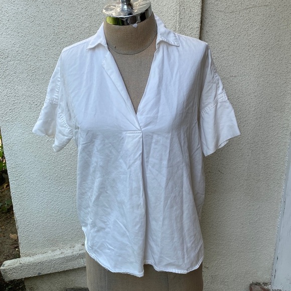 Madewell crisp white courier shirt blouse from Bloomingdale’s classic & comfy! - Picture 3 of 12
